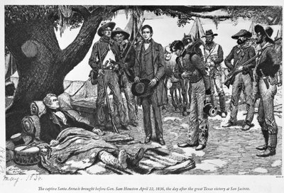 Général Sam Houston avec Santa Anna à San Jacinto - American School